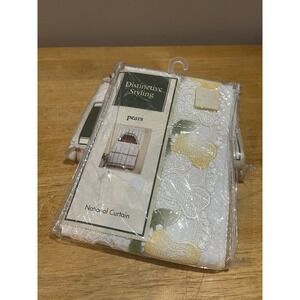 Vtg National Curtain Lace Pear Swag Ecru Valance Fruit 58x35" Poly‎ NOS Kitchen